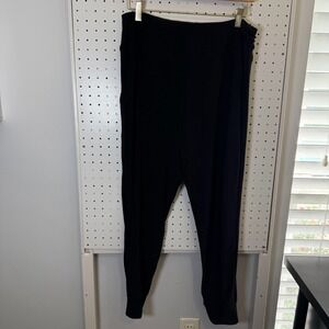 Sympli Jogger Pants Women's 14 Black Lagenlook High Rise Tapered Stretch Comfy
